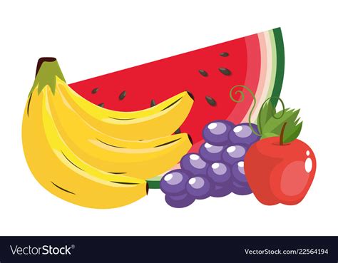 Delicious Fruits Cartoons Royalty Free Vector Image