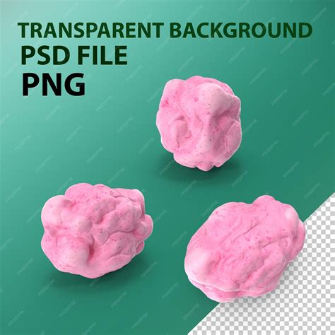 Premium Psd Chewed Bubble Gum Pink Png