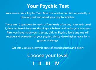 Psychic Test Psychic Smarts