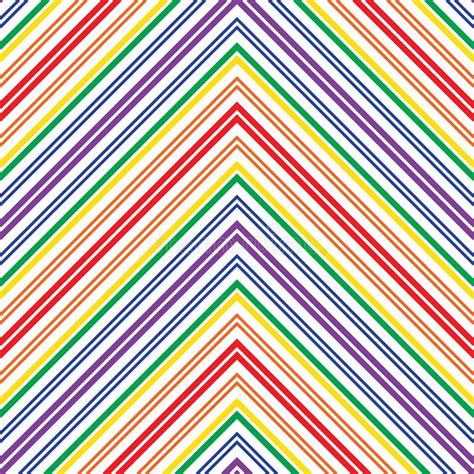 Rainbow Chevron Diagonal Stripes Seamless Pattern Background Stock