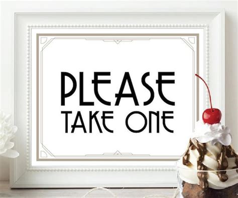 Please Take One Sign Art Deco Please Take One Sign Great Etsy
