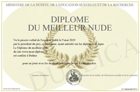 Diplome Du Meilleur Nude