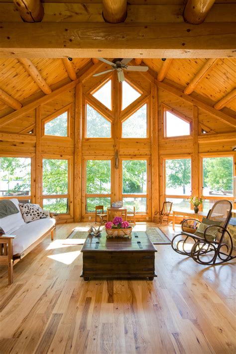 Metro living offers you the finest in bedding basics with unmatched solace and quality. Chesapeake Bay waterfront Log Home - Traditional - Living ...