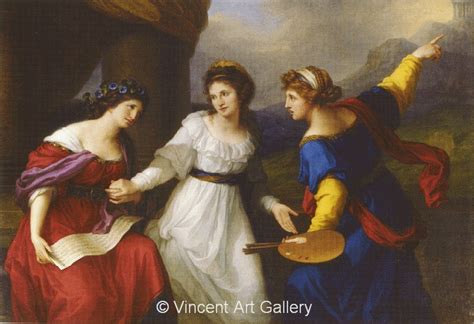 Hesitating Between The Arts Of Music And Painting By Angelica Kauffmann
