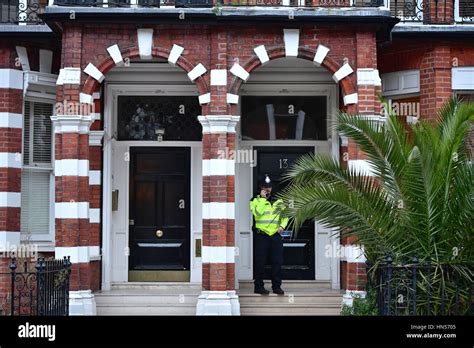 Police Officer Outside The Home Of Tara Palmer Tomkinson In Kensington