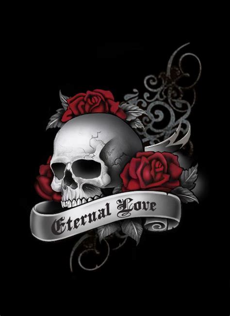 Gothic Rose Eternal Love Skull Art Skulls Drawing Skull Artwork