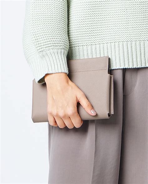 Beige Clutch Genuine Leather Crossbody Bag Taupe Brown Etsy