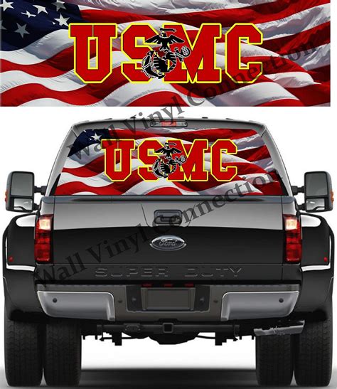 Usmc Marines Rear Window Truck Decal Us Army Custom Decal