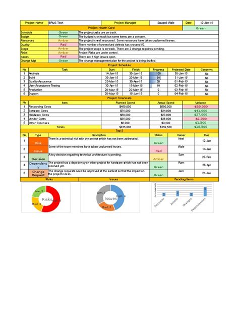 Daily Status Report Template Excel
