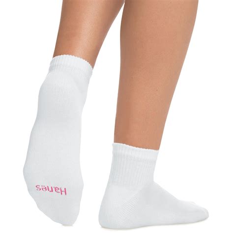 Hanes Women S Ultimate Ankle Socks Pack White Ebay