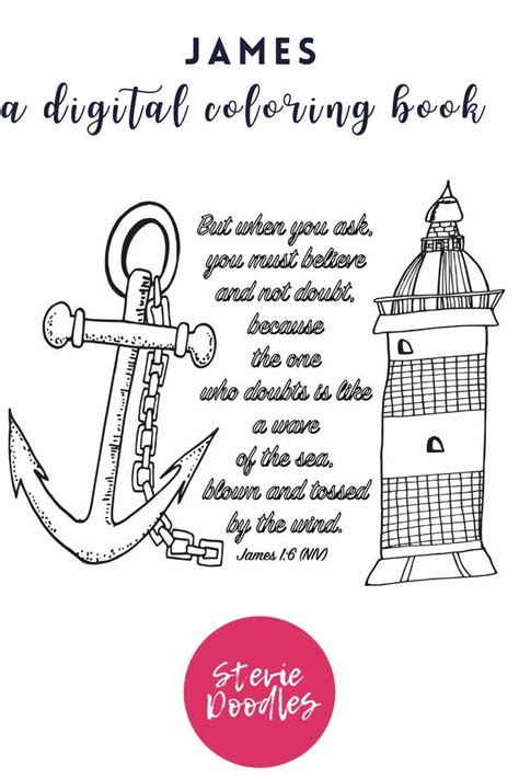 An Anchor And Lighthouse With The Words Jamess Adjuital Coloring Book