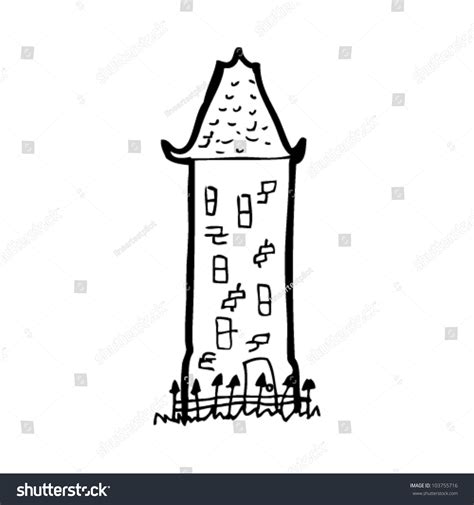 Cartoon Old Tall House Stock Vector Illustration 103755716 Shutterstock