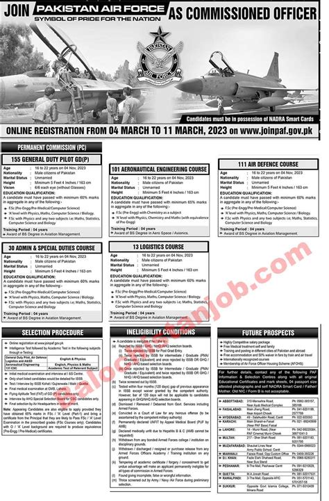 Join Paf As Commissioned Officer Through Permanent Commission 2023