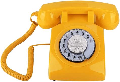 Beiwnner Retro Rotary Telephone Teléfono Fijo Vintage Teléfono Con