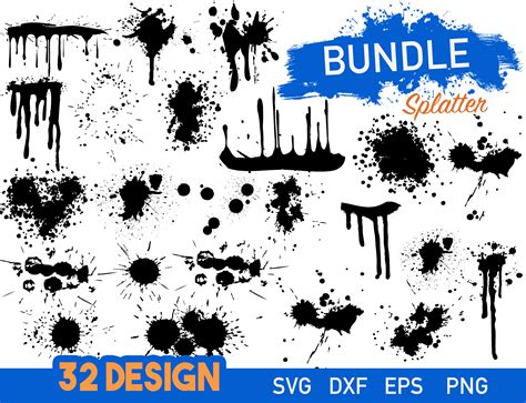 32 Big Paint Splatter Svg Bundle Bundle Cricut