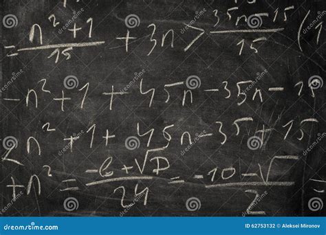 Blackboard With Mathematical Equations Stock Photo Image Of School