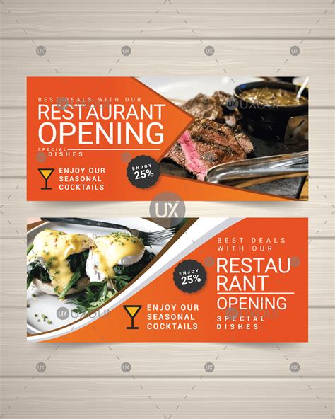 Delicious Food Menu Discount Restaurant Banners Design Vector Uxoui