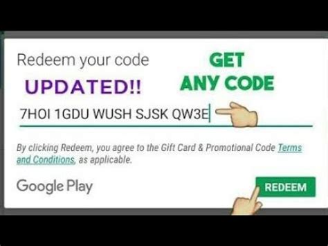 You should merely generate the code and carefully write it down somewhere or paste it for redeeming it later. FREE 100💲 GOOGLE PLAY REDEEM CODE !GIFT CARDS - YouTube