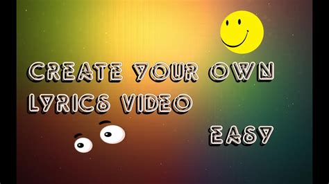How To Create A Lyric Video Youtube
