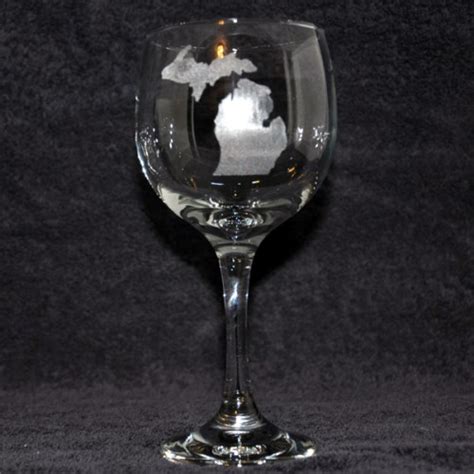 Michigan Wine Glass Personalize Made In Michigan