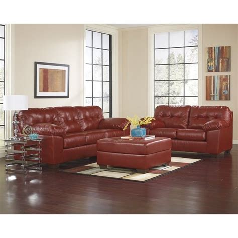 Ashley Furniture Alliston 2 Piece Leather Sofa Set With Ottoman 20100