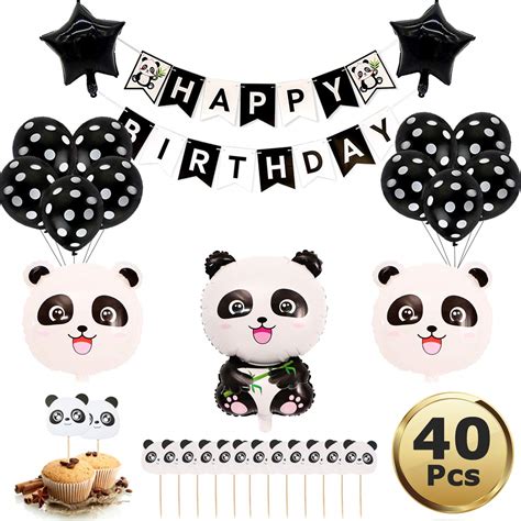 Buy Yuchisx Panda Party Decorations Suppliesmylar Balloons Happy