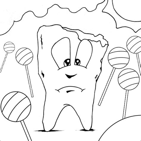Sad Tooth Colouring My Free Colouring Pages
