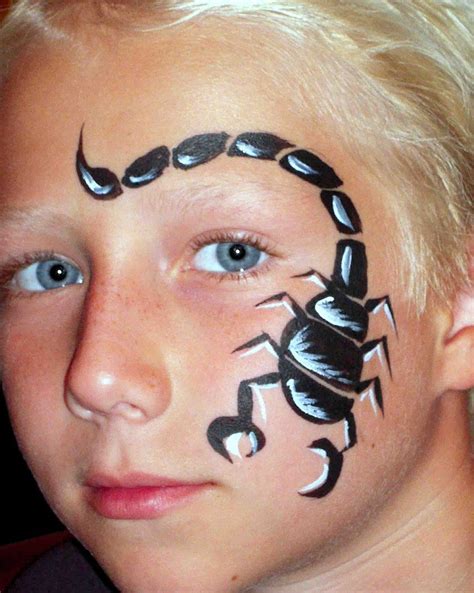 Chicagoland area provider of face painting and balloon twisting services for kids birthday parties, festivals and special events. Scorpion Face Painting | Face painting easy, Face painting ...
