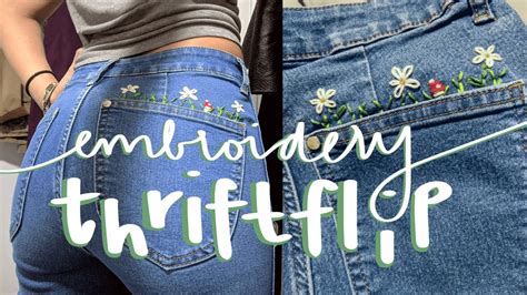 diy embroidered jeans super easy youtube
