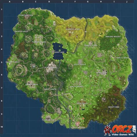 Battle royale map locations, with insight into each area and zone in every region of the map. Fortnite Battle Royale: Map - Orcz.com, The Video Games Wiki