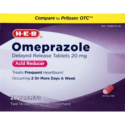 H E B Omeprazole Delayed Release Acid Reducer 20 Mg Tablets Shop