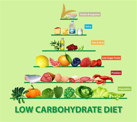 Recent research has found that removing carbohydrates from your. Low Carbohydrate Diet Diagram Stock Vector - Illustration ...