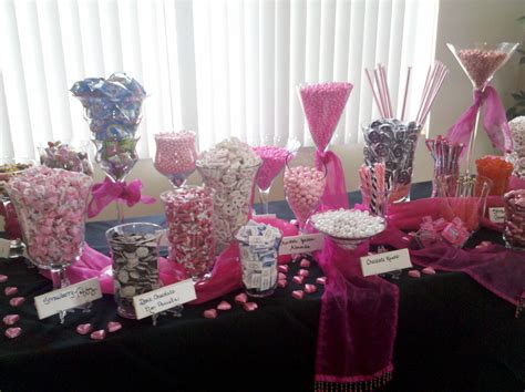 Pink White Candy Buffet Wedding Wedding Candy Table Decorations