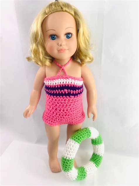 18 doll bathing suit set crochet pdf pattern doll etsy