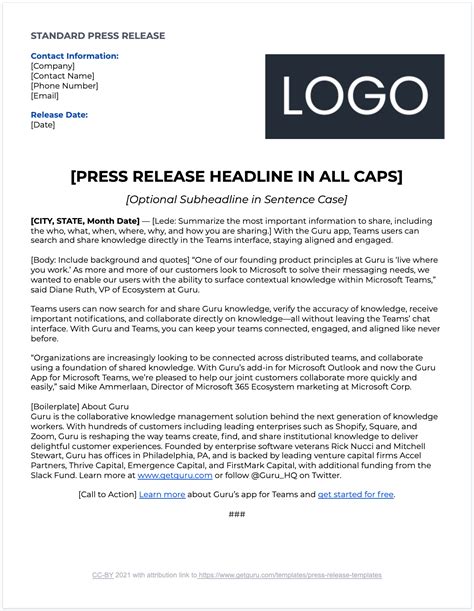 Best Press Release Examples Templates Samples