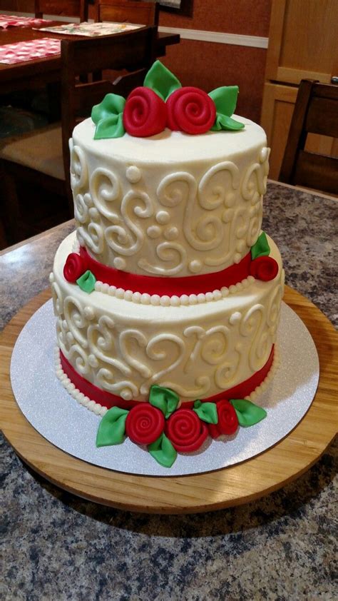 Ruby Red Rose 40th Anniversary Cake 40th Anniversary Cakes Cupcake