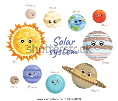 Solar System Planets Isolated On White Stock Vector Royalty Free