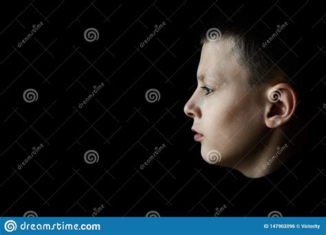 Depressed Sad Boy Profile Portrait Stock Photo Image Of Hair Male