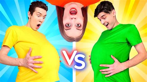 Omg They Are Pregnant For 24 Hours Crazy Diy Pregnancy Challenge Rich Vs Broke By 123 Go