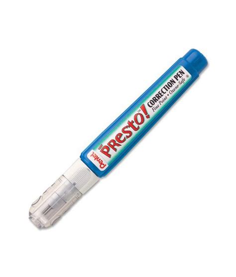 Pentel Presto Correction Pocket Pen Fine Point Metal Tip White 7 Ml