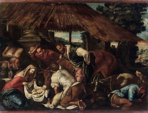 Jacopo Da Ponte Detto Jacopo Bassano Adorazione Dei Pastori Olio Su