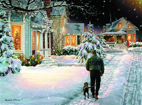 Christmas Eve Walk Giclee Print On Wrapped Canvas Made In Michigan