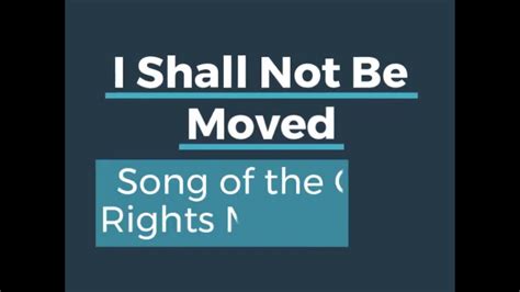 I Shall Not Be Moved Orff Arrangement For The Elementary Music