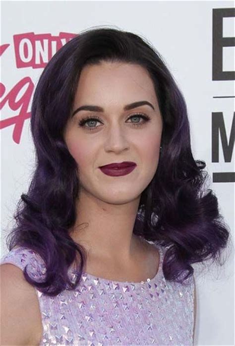 24 Best Katy Perry Hairstyles Collection Katy Perry Hair Dark Purple