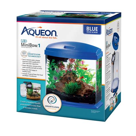 Aqueon Blue 1 Gallon Led Minibow Smartclean Kit Petco