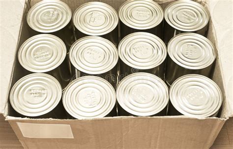 Stack Of Canned Goods Stock Image Image Of Aluminum 12496009