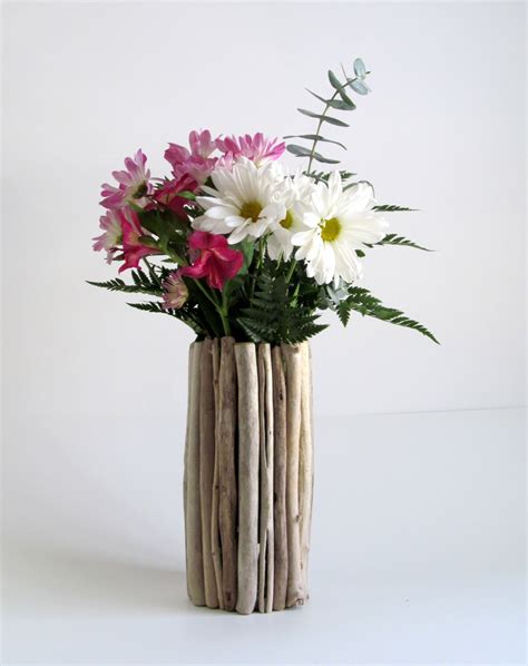 Tall Thin Driftwood Vase Centerpiece Driftwood Flower Vase Etsy