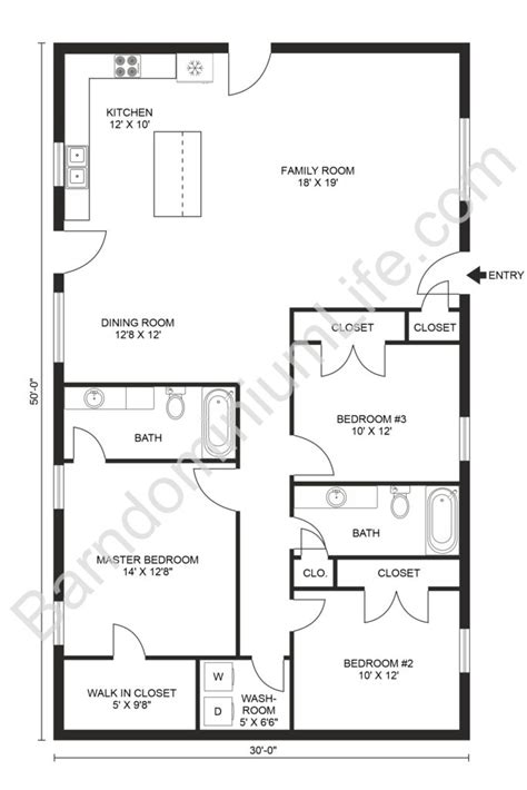 Stunning 3 Bedroom Barndominium Floor Plans