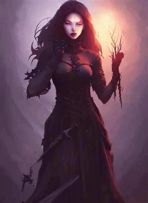 Character Concept Art Of A Dark Fantasy Female Dark Stable Diffusion