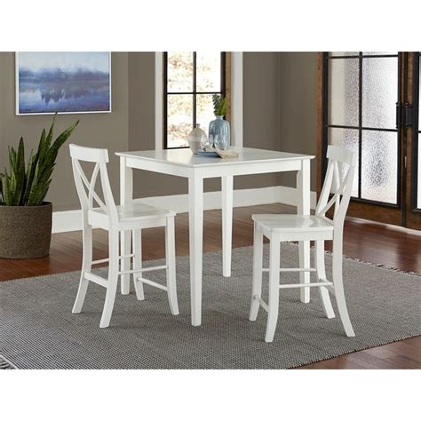 Shop 36 Square Counter Height Dining Table With 2 X Back Stools